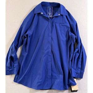 Nike 24.7 Womens Perfect Stretch Dri-FIT Size M Blue Oversized Shirt NWT 130$